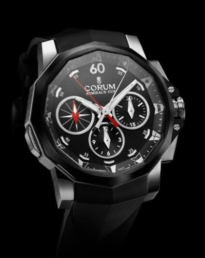 Corum Admiral's Cup Challenger 44 Chrono Split-Second Replica Watch 986.581.98/F371 AN52 Steel - Black Dial
